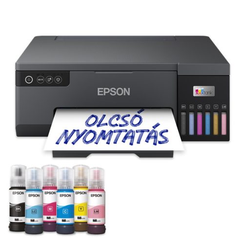 EPSON Tintasugaras nyomtató - EcoTank L8050 (A4, színes, 5760x1440 DPI, 25 lap/perc, USB/Wifi/Wifi Direct)