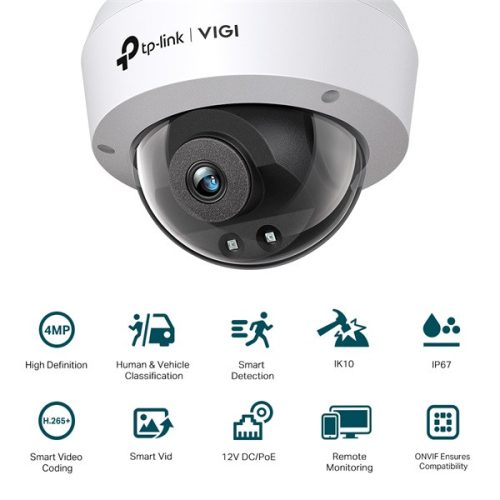 TP-LINK IP Kamera kültéri/beltéri éjjellátó 3 Megapixel, 2.8mm Objektív, VIGI C240I(2.8MM)