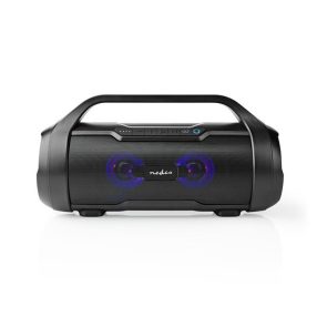   Nedis SPBB310BK akkumulátoros party boombox, 120W, Bluetooth, 10 m hatótávolság, USB, microSD , 6 óra vez nélkül