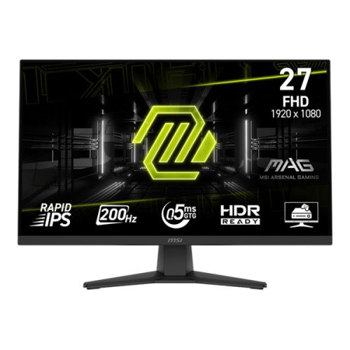 MSI Monitor GAMING MAG 272F 27" FHD 1920x1080, Rapid IPS 200Hz, 16:9, 1000:1, 0,5ms, HDMI, DP, Black