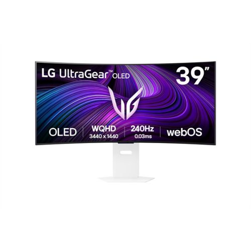 LG OLED Gaming 240Hz ívelt smart monitor 39" 39GX90SA, 3440x1440, 21:9, 275cd/m2, 1ms, HDMIx2/USBx2/USB-C