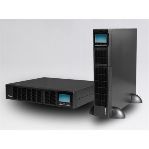 iPOWER UPS, 1000VA, 1000W, 8x IEC C13, SNMP/USB/RS-232, szünetmentes tápegység, LCD kijelző, AVR, online, Rack/Tower