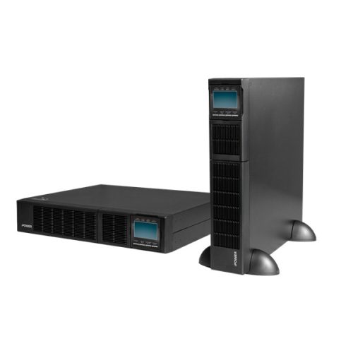 iPOWER UPS, 3000VA, 3000W, 8x C13 + 1x C19, SNMP/USB/RS-232,szünetmentes tápegység, LCD kijelző, AVR, online, Rack/Tower