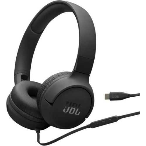 JBL Tune 520C vezetékes fejhallgató, fekete, beépített mikrofon, over ear, kábel hossz 120 cm, 0,156 kg