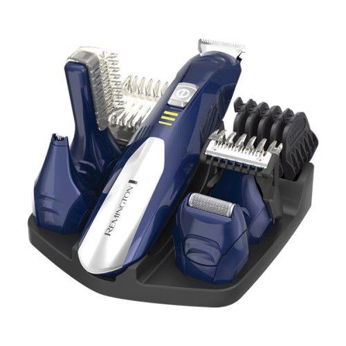 REMINGTON PG6045 arcszőrzet formázó készlet, Advanced Titanium penge, vezetékes/vezeték nélküli, USB töltés, kék