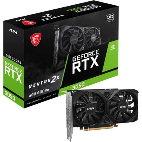 MSI Videokártya PCI-Ex16x nVIDIA RTX 3050 VENTUS 2X E 6GB DDR6 OC