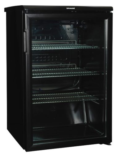 AKCIÓ Snaigé CD14SM-S3JJ üvegajtós fekete hűtőszekrény, 130 l, 85x56x60cm, Hőmérséklettartomány: -2...+14 °C, Acél külső, Automata leolvasztás, LED