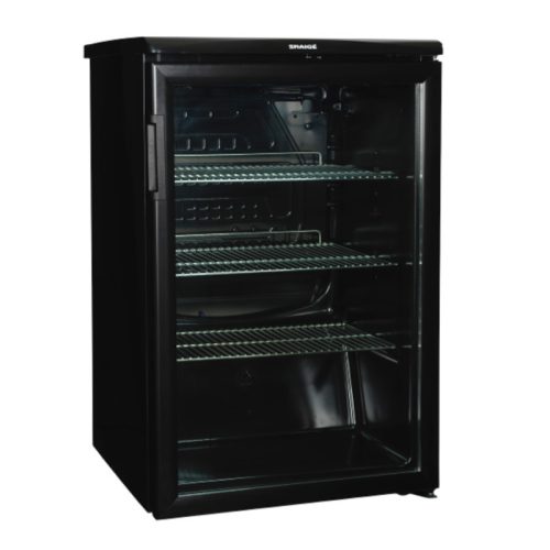 Snaigé CD14SM-S3JJ üvegajtós fekete hűtőszekrény, 130 l, 85x56x60cm, Hőmérséklettartomány: -2...+14 °C, Acél külső, Automata leolvasztás, LED