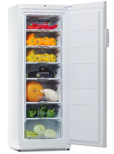 Snaigé F27SM-T1000E Ice Logic fagyasztószekrény, 232 l, 163 × 60 × 65 cm, Big Box fiók, Gyorsfagyasztó fiók, 7 fiók, fehér szín
