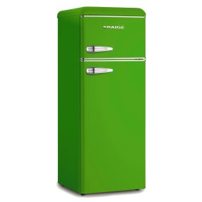   AKCIÓ Snaigé FR24SM RETRO felülfagyasztós Zöld hűtőszekrény, LOW FROST, 147,5x56x63cm, 209 l, LED, E energiaosztály,+3 év alkatrészgarancia!