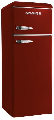 Snaigé FR24SM RETRO felülfagyasztós Bordó/Wine red hűtőszekrény, 209 l, 147,5x56x63cm,LOW FROST,LED, E energiaosztály,+3 év alkatrészgarancia!