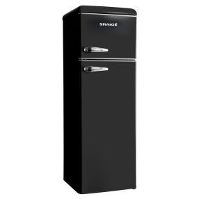   AKCIÓ Snaigé FR27SM RETRO felülfagyasztós Fekete hűtőszekrény, 172,5x56x63cm, 252 l, LOW FROST, LED, E energiaosztály,+3 év alkatrészgarancia!