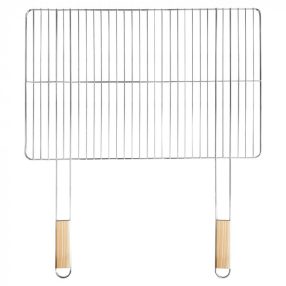 Szögletes grillrács fa fogantyúval 69x60 cm