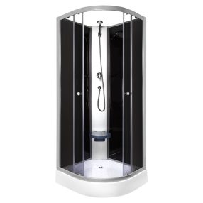 Evora Black 90 hátfalas zuhanykabin zuhanytálcával