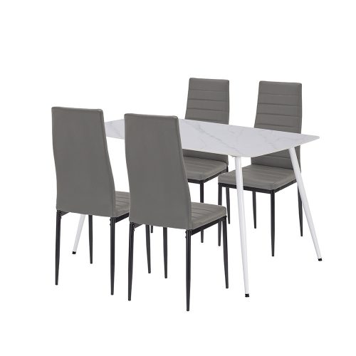 Renton 4+1 étkező garnitúra szürke-fekete