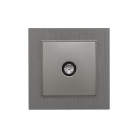 Nova TV csatlakozóaljzat szürke szálcsiszolt kerettel