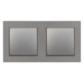   Nova kettős váltókapcsoló 106 szürke szálcsiszolt dupla kerettel