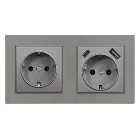   Nova dugalj USB csatlakozóval szürke szálcsiszolt kerettel