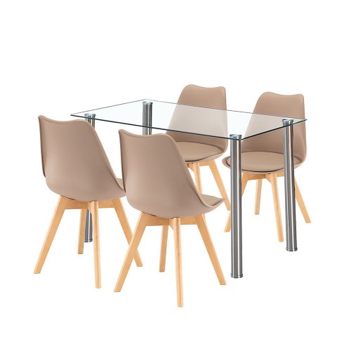 Velon 4+1 étkező garnitúra fehér-bézs