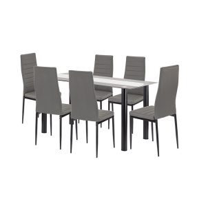 Denton 6+1 étkező garnitúra szürke-fekete