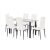 Denton 6+1 étkező garnitúra fehér-fekete
